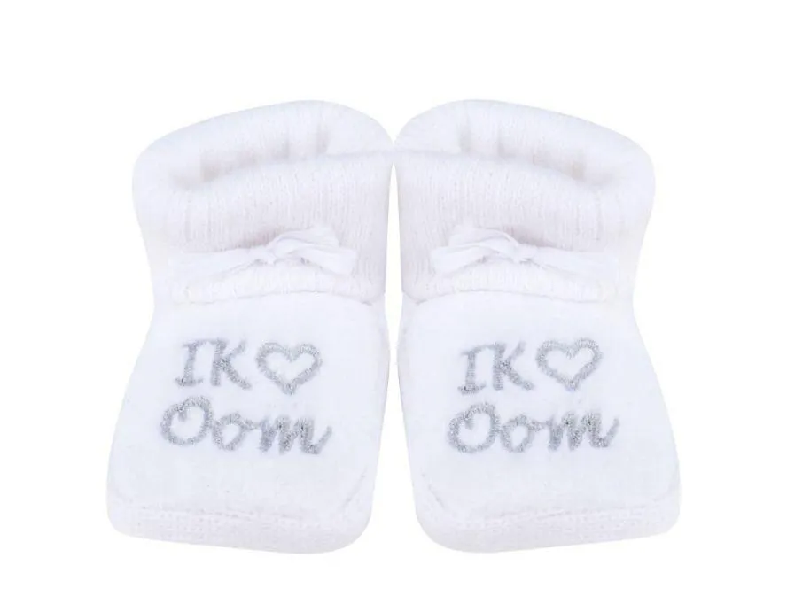 Babyslofjes | Ik ♥ oom | Wit