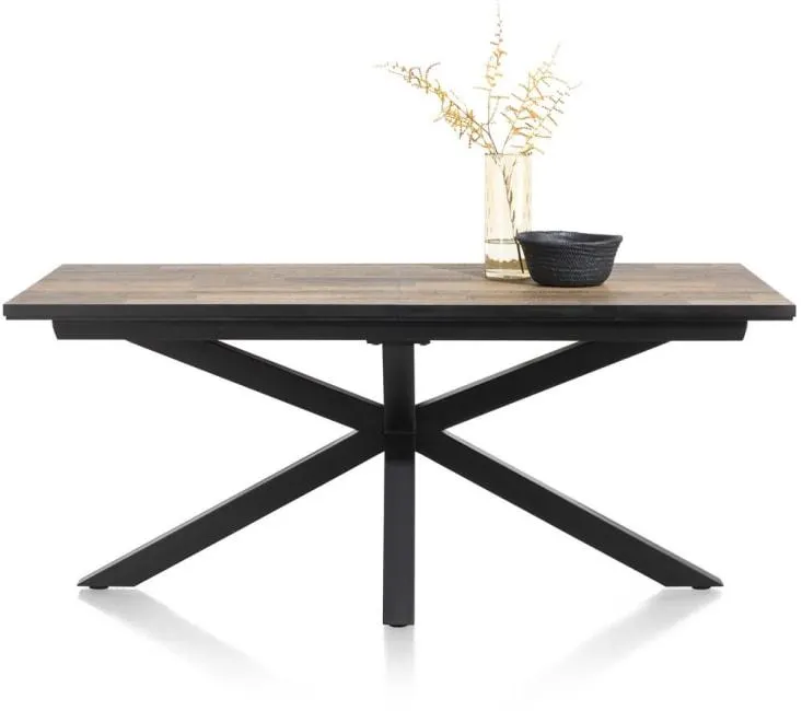 uitschuiftafel rechthoek met centrale poot 180 (+ 60) x 98 cm