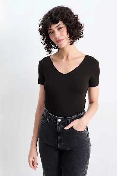 Multipack of 3 - V-neck T-shirt - slim fit