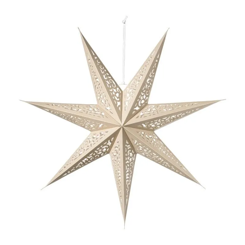 Kerstster papier - beige - 60 cm