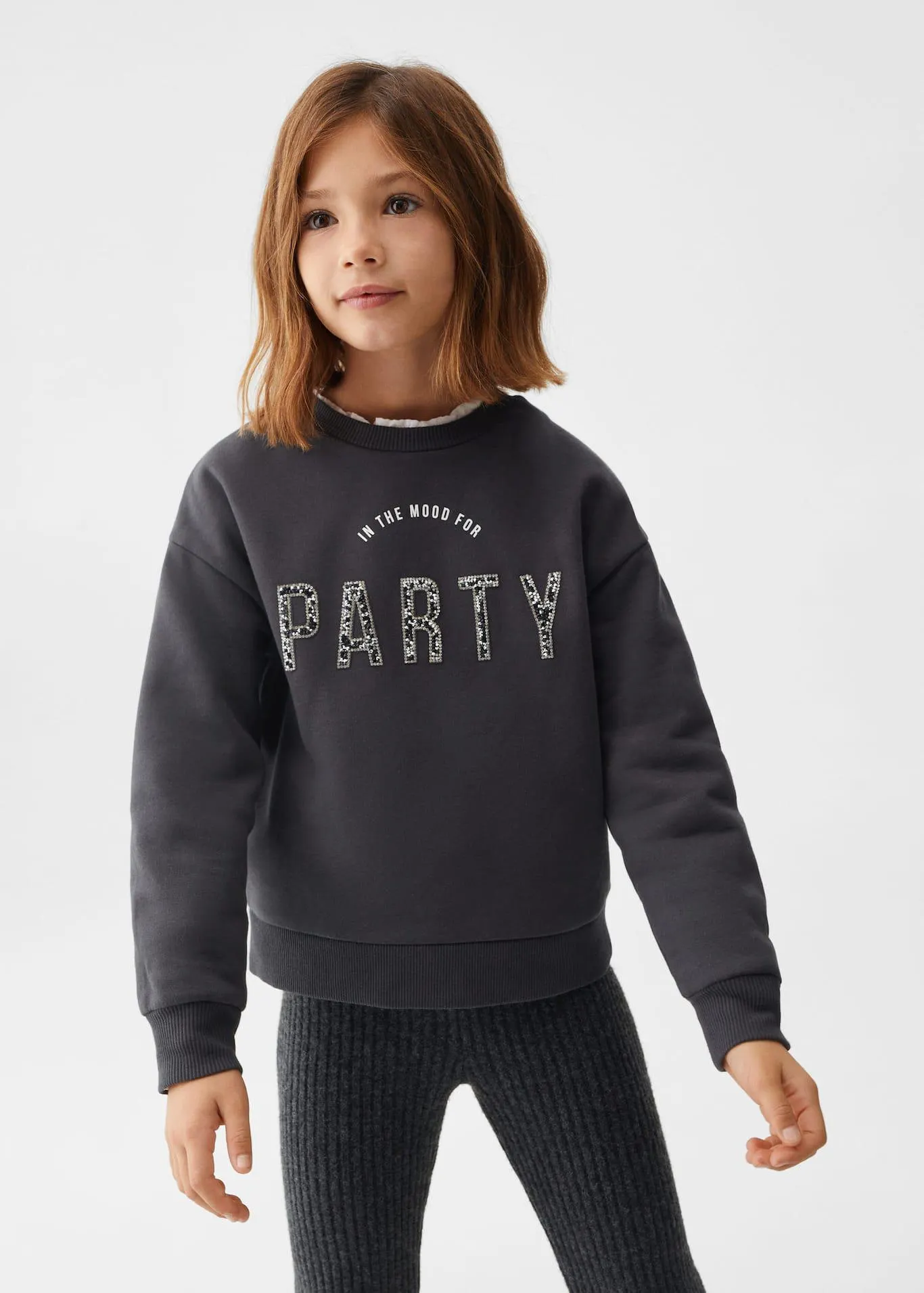 Sweatshirt met paillettenboodschap