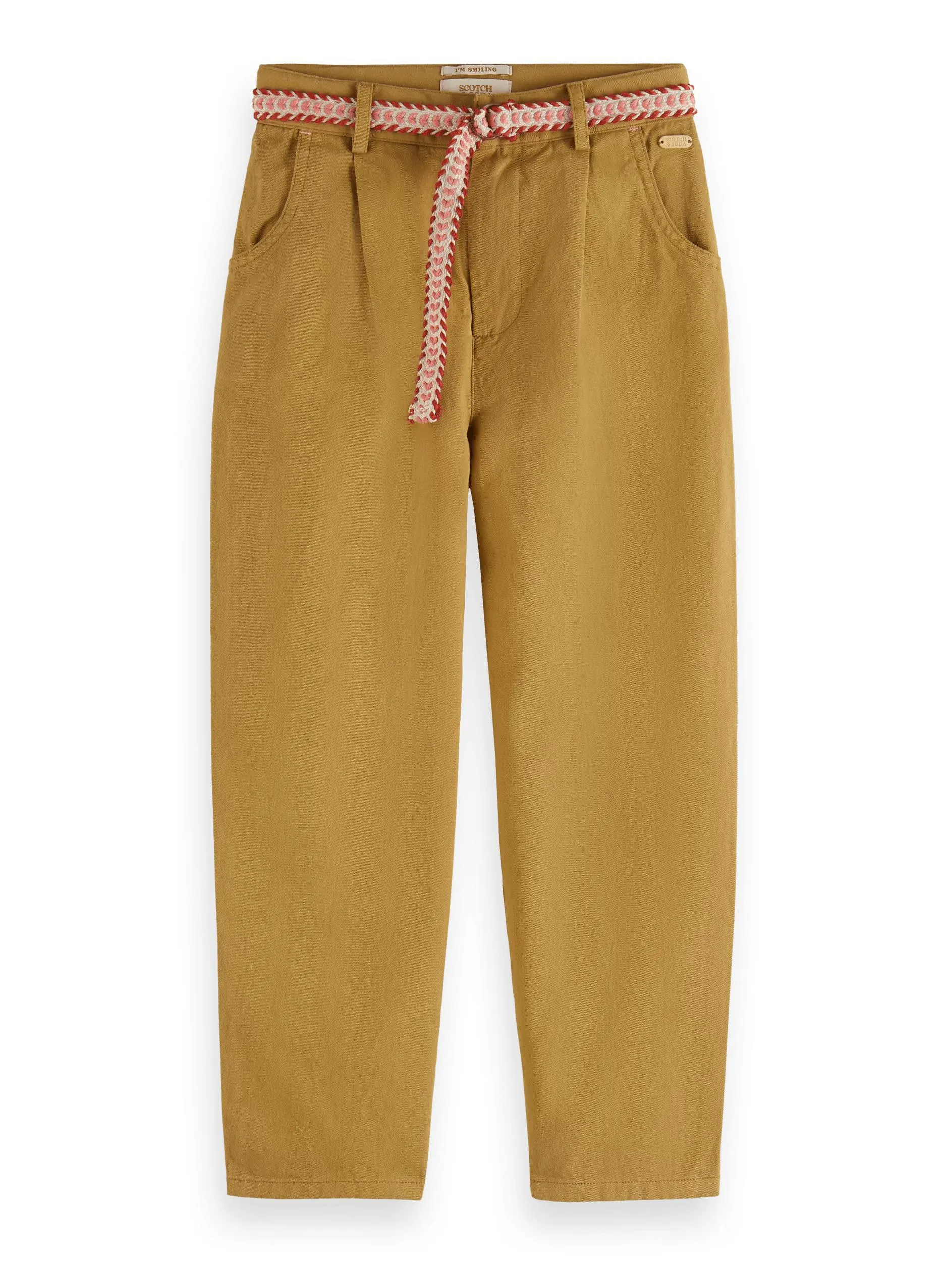 Linen-blended balloon fit trousers