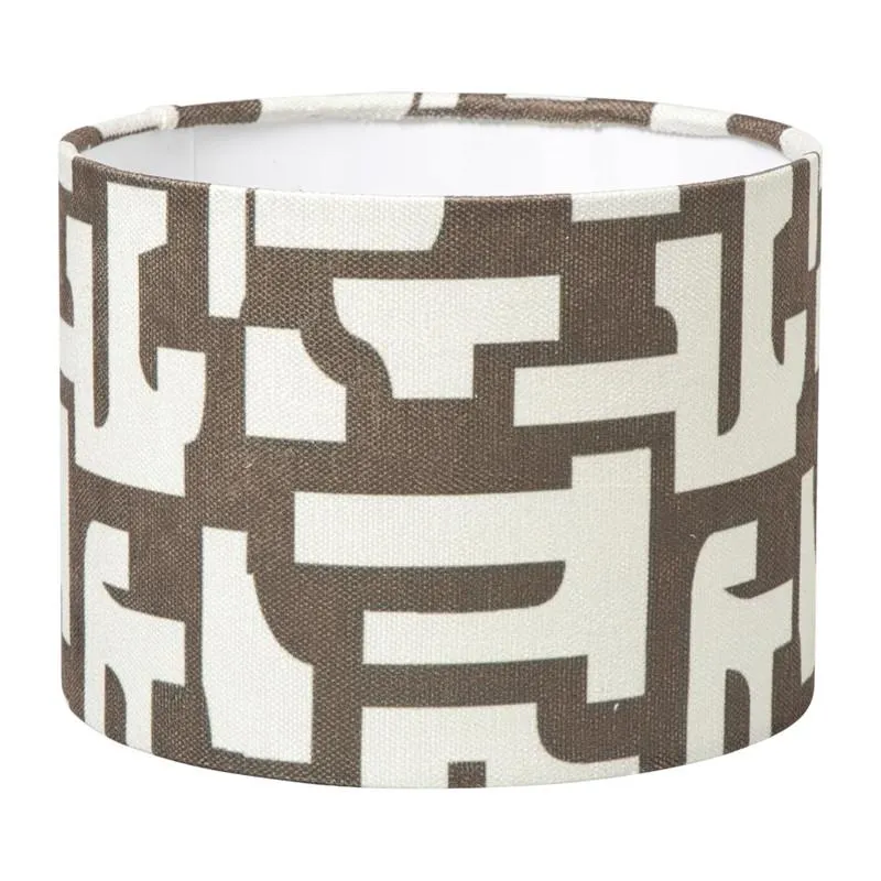 Lampenkap japandi klein - bruin/wit - ø21x15.5 cm