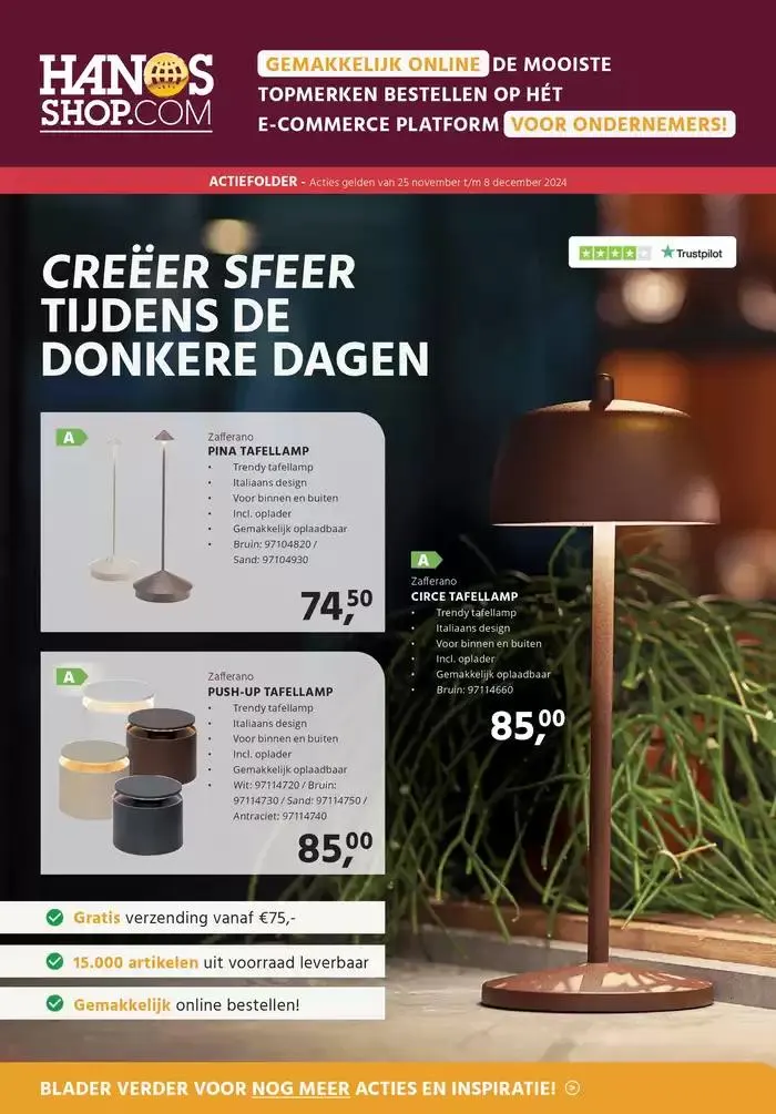 HANOS SHOP actiefolder van 24 november tot 8 december 2024 - Folder pagina 1
