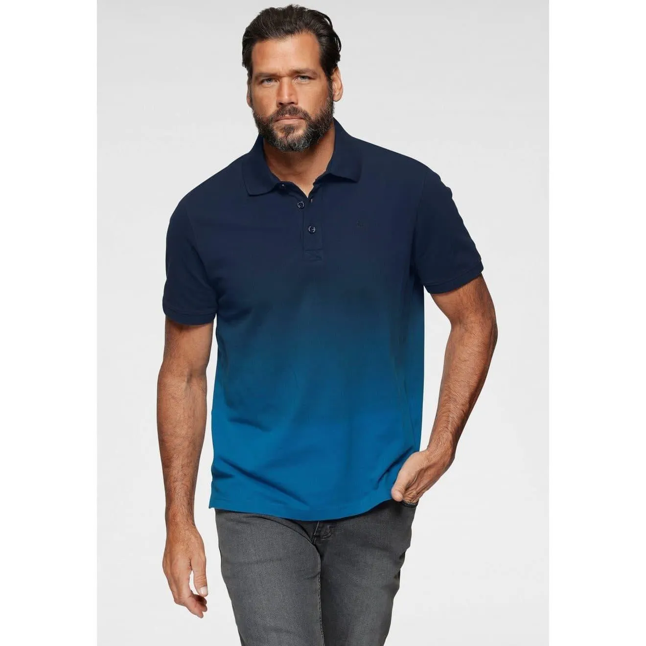 Man's World Poloshirt Korte mouwen, met polokraag, van piqué-stof, met stijlvolle borduring