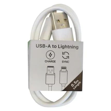 Musthavz laadkabel USB-A> Lightning 0.5 meter Wit