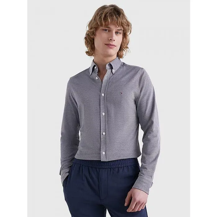 Jersey Katoenen Overhemd Carbon Navy