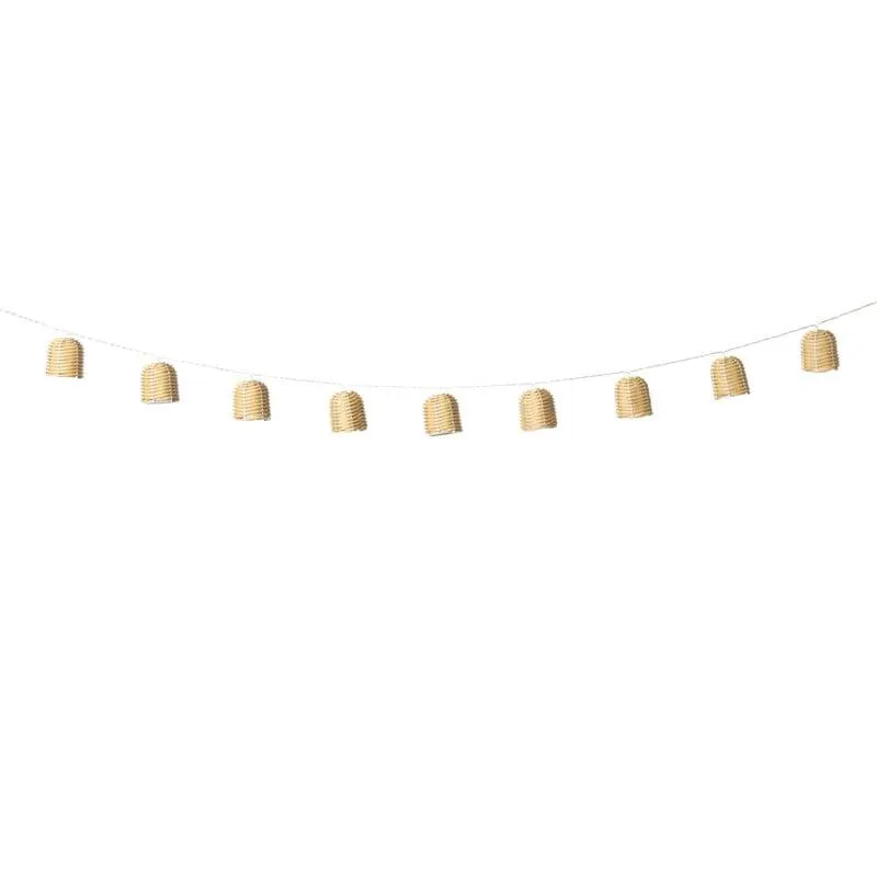 Slinger met 10 solar lampjes - bruin - 335 cm