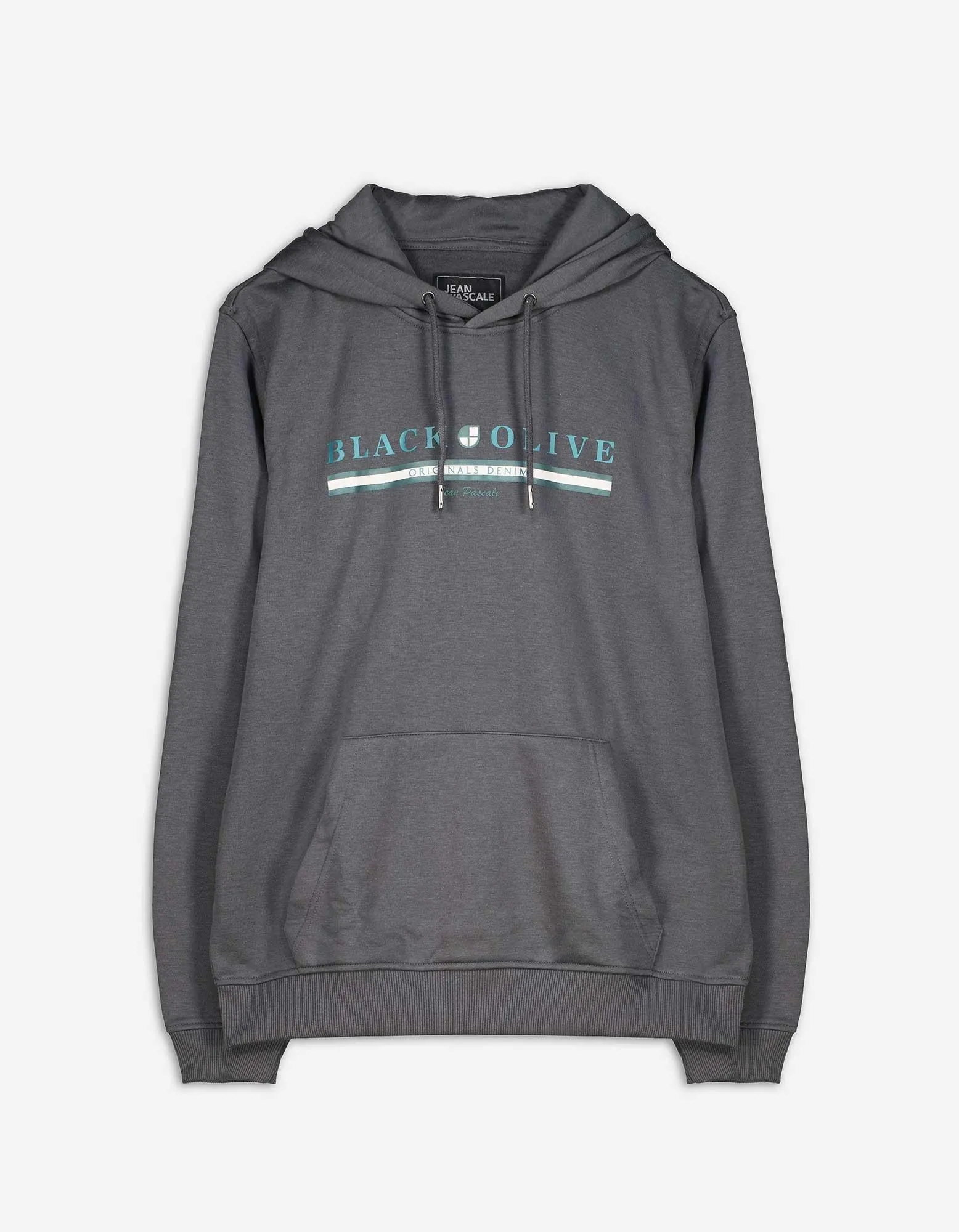 Mikina s kapucí - Přední potisk - tmave seda