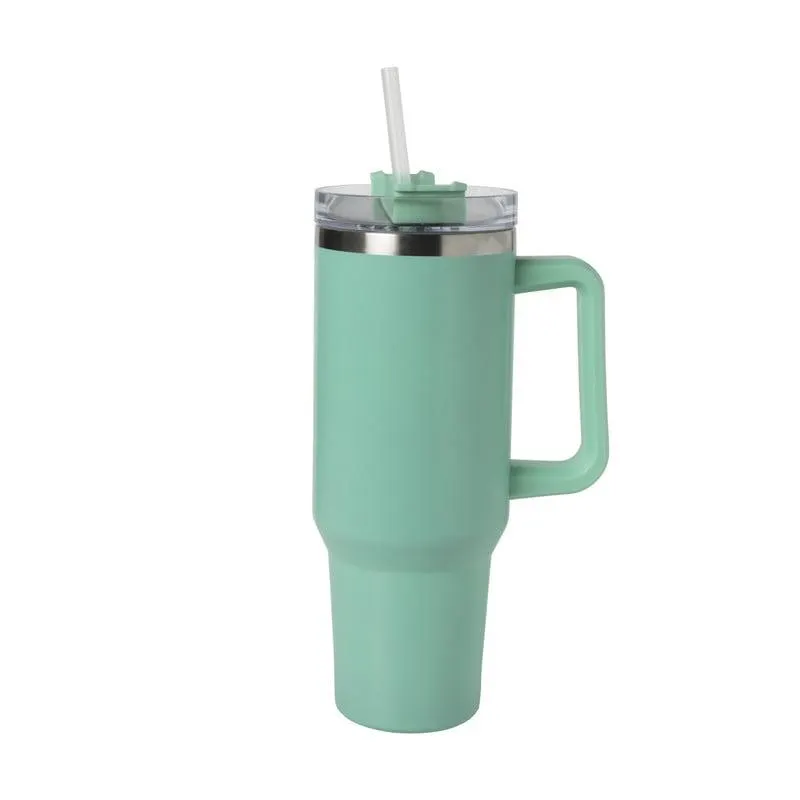 Drinkbeker - turquoise - rvs - 1.1 liter