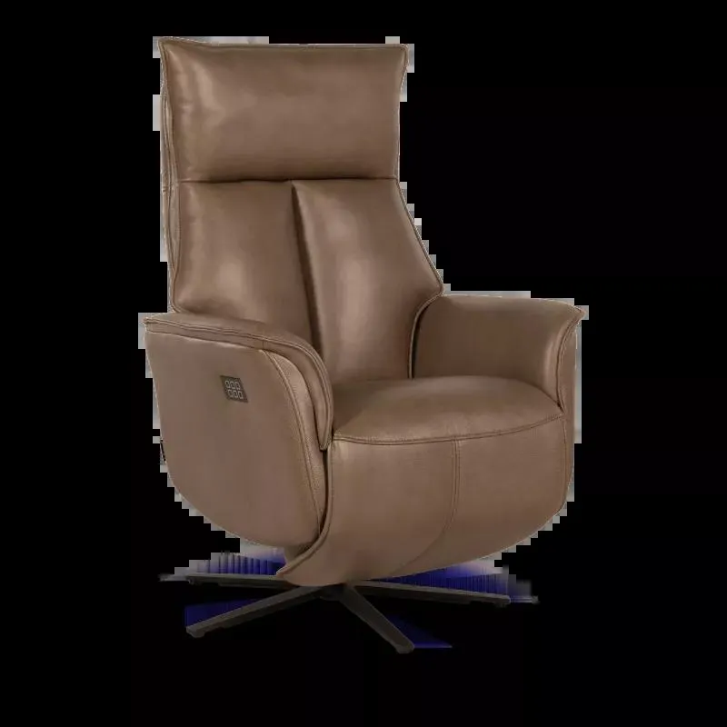 Relaxfauteuil (met accu) Discovery - Leder B402 Smog (OP=OP)