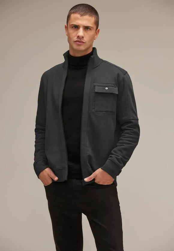 Sweatjack met opstaande kraag