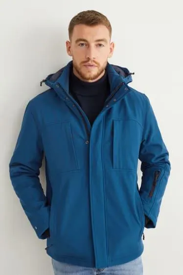 Softshell jacket with hood - water-repellent