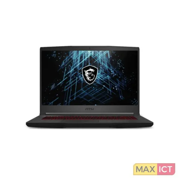 MSI Gaming GF63 11UC-214XPL Thin i7-11800H Notebook 39,6 cm (15.6") Full HD Intel® Core™ i7 8 GB DDR4-SDRAM 512 GB SSD NVIDIA GeForce RTX 3050 Wi-Fi 6 (802.11ax) Geen OS/Geen Windows Zwart