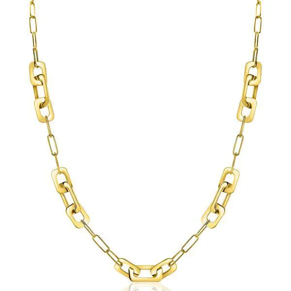 ZINZI gold plated zilveren schakelketting met rechthoekige schakels in diverse breedtes 34-45cm ZIC-BF72G