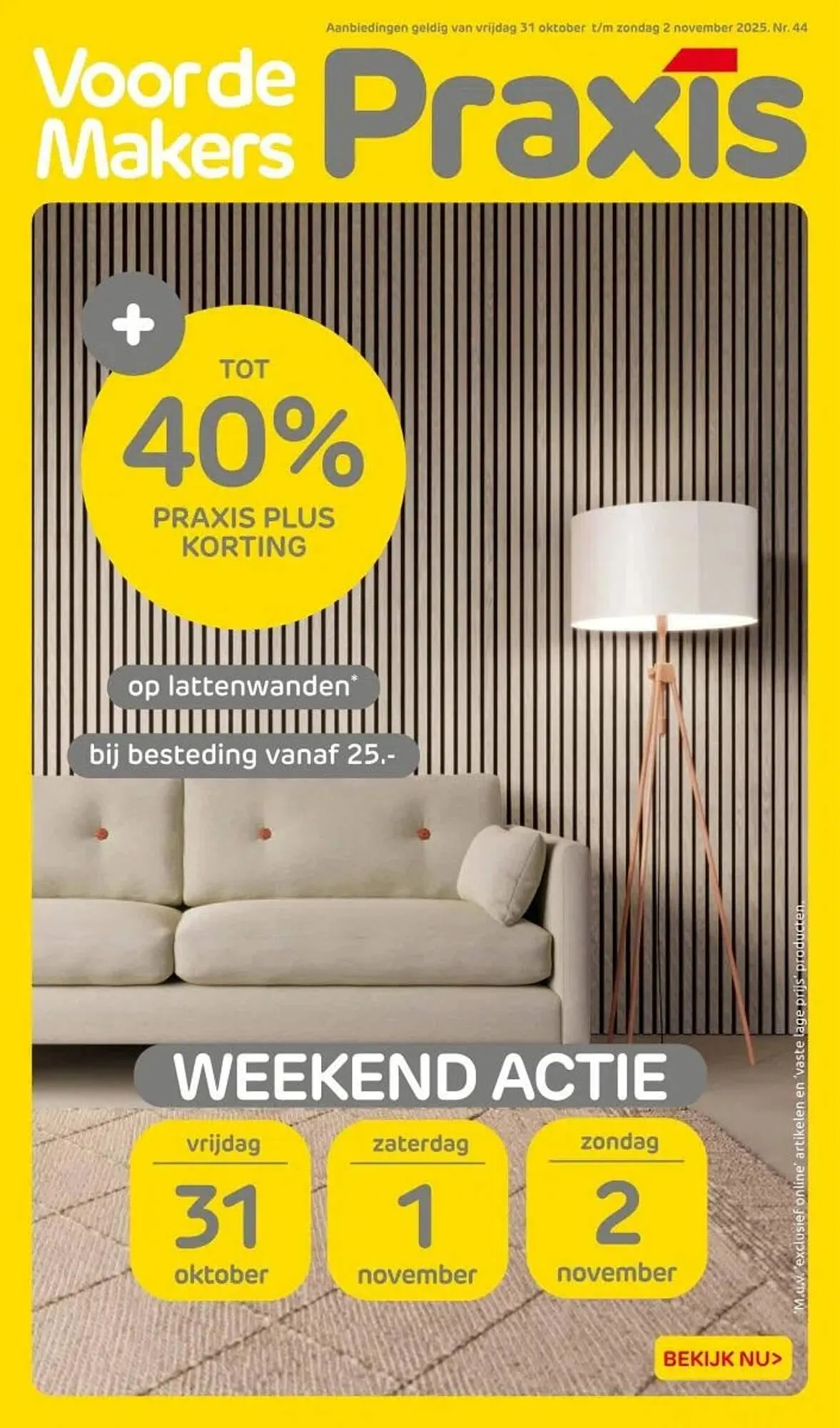 Praxis folder van 31 oktober tot 2 november 2025 - Folder pagina 1