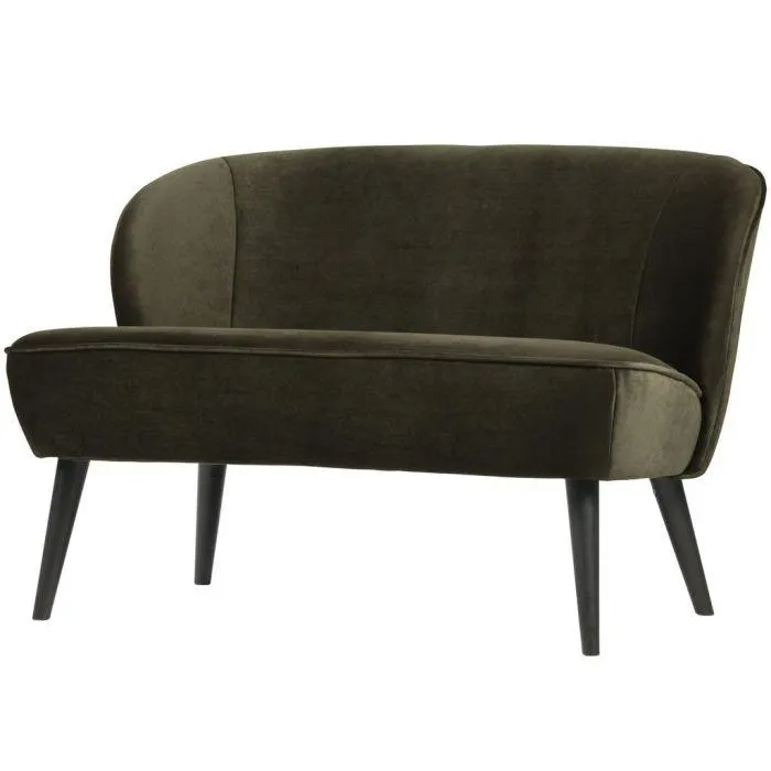 Woood bankje sara velvet warm groen