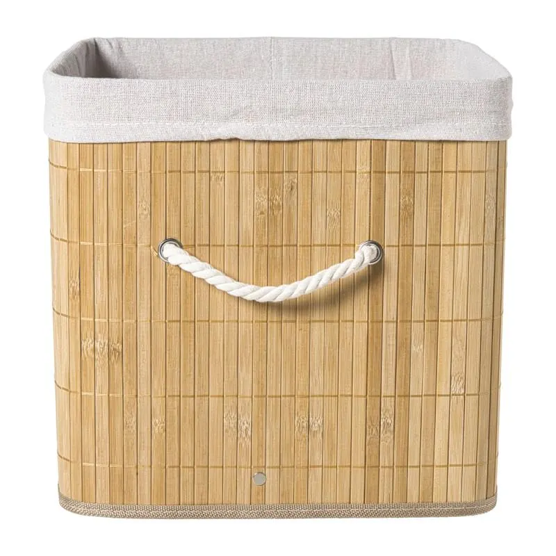Opbergmand vierkant hoog - bamboe - 30x30x30 cm