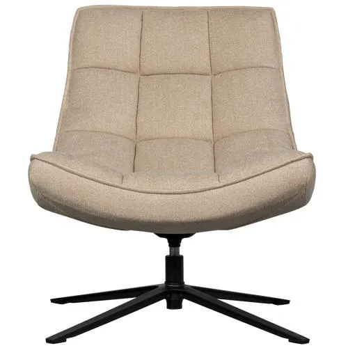 WOOOD draaibare fauteuil Maudi - Polyester - Naturel - 84x74x86