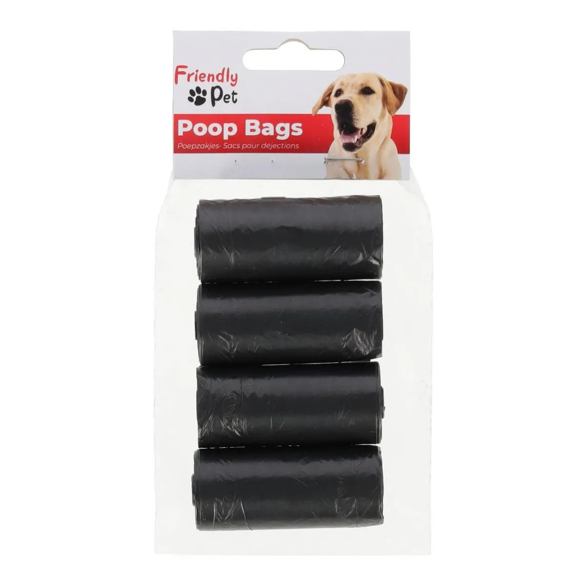 Poepzak 4x15st zwart Friendly Pet