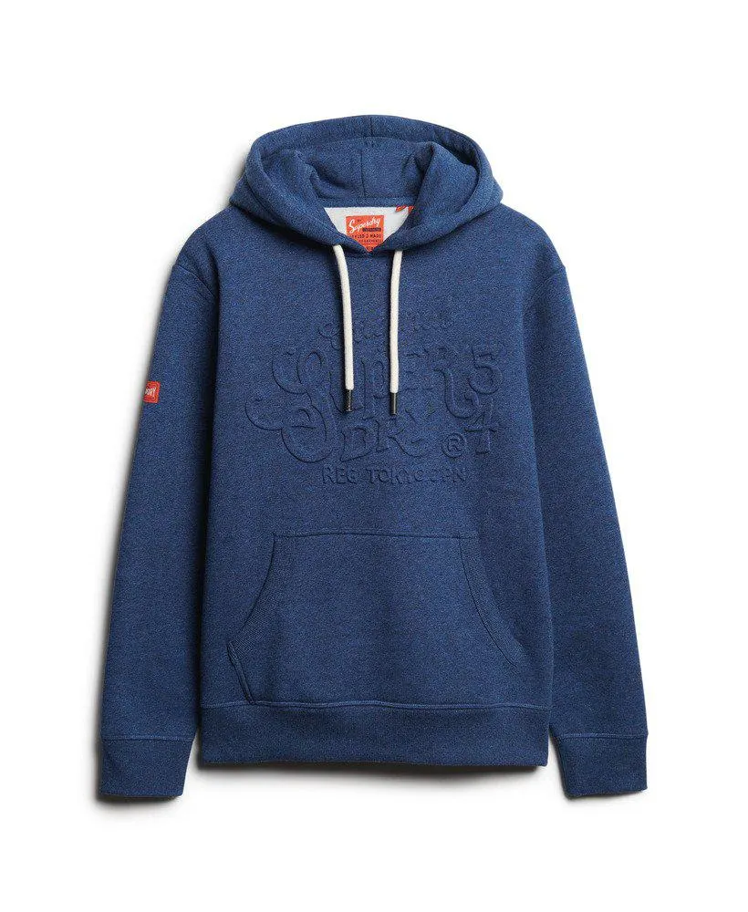 Archive hoodie met grafische reliëfopdruk