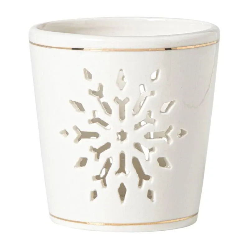 Waxinelichthouder sneeuwvlok - diverse varianten - ø7.2x7.5 cm