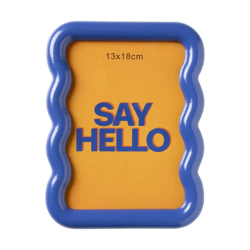 Fotolijst golf - blauw - 13x18 cm