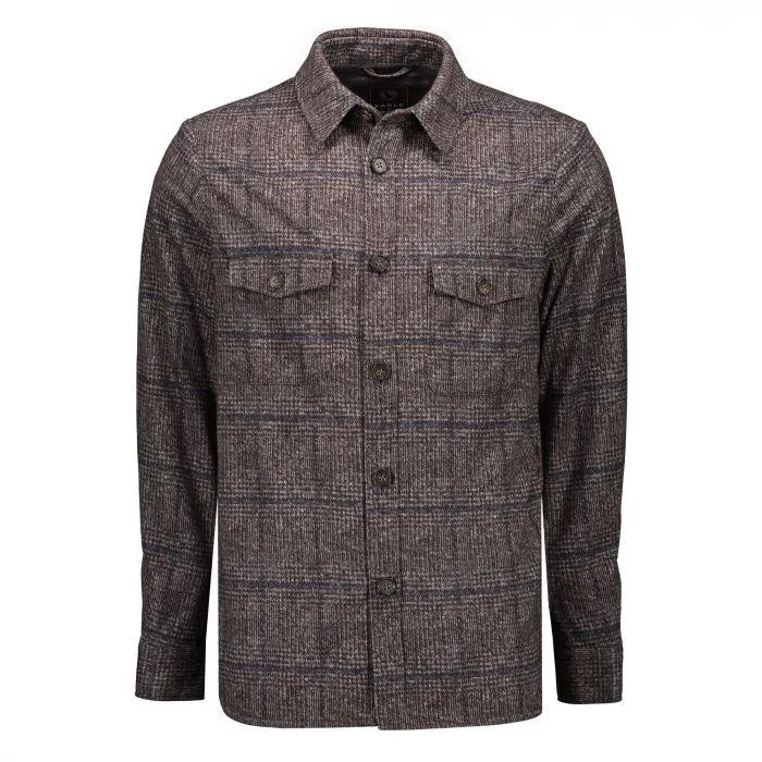 Geruit Stretch Overshirt Bruin