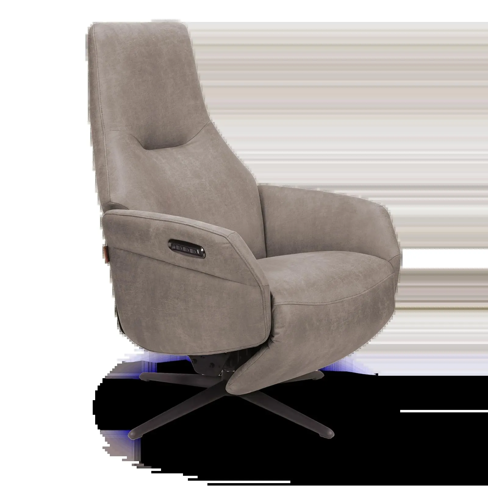 Relaxfauteuil (elektrisch/zwart) Opera - Microleder Oxx Clay