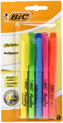 2 pakken Bic Markeerstift Highlighter 5-kl 5st