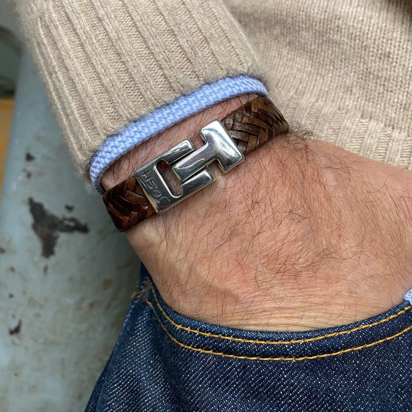 Silver Brown Armband 24825-BRA-S/BROWN (Lengte: 20 - 22 cm)