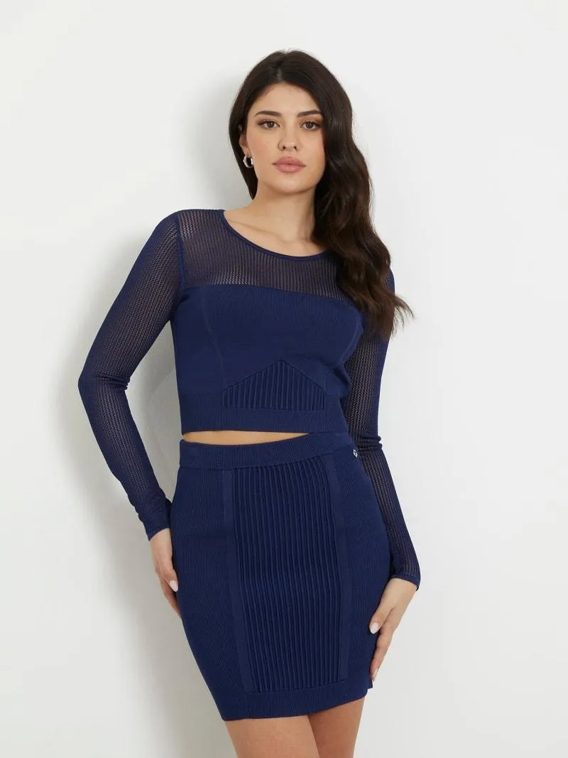 Pullover mit netzeinsätzen