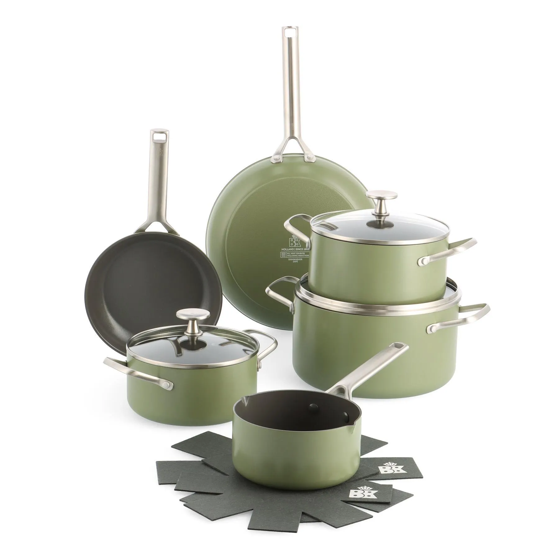 BK Sublime Pannenset 6-delig - Olijfgroen