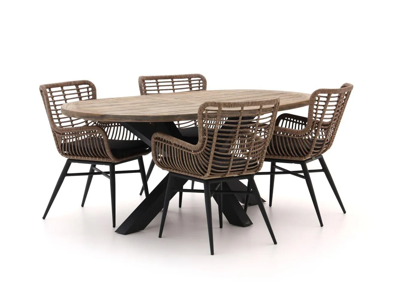 Intenso Asti/Rough-Y Ellips 200cm dining tuinset 5-delig