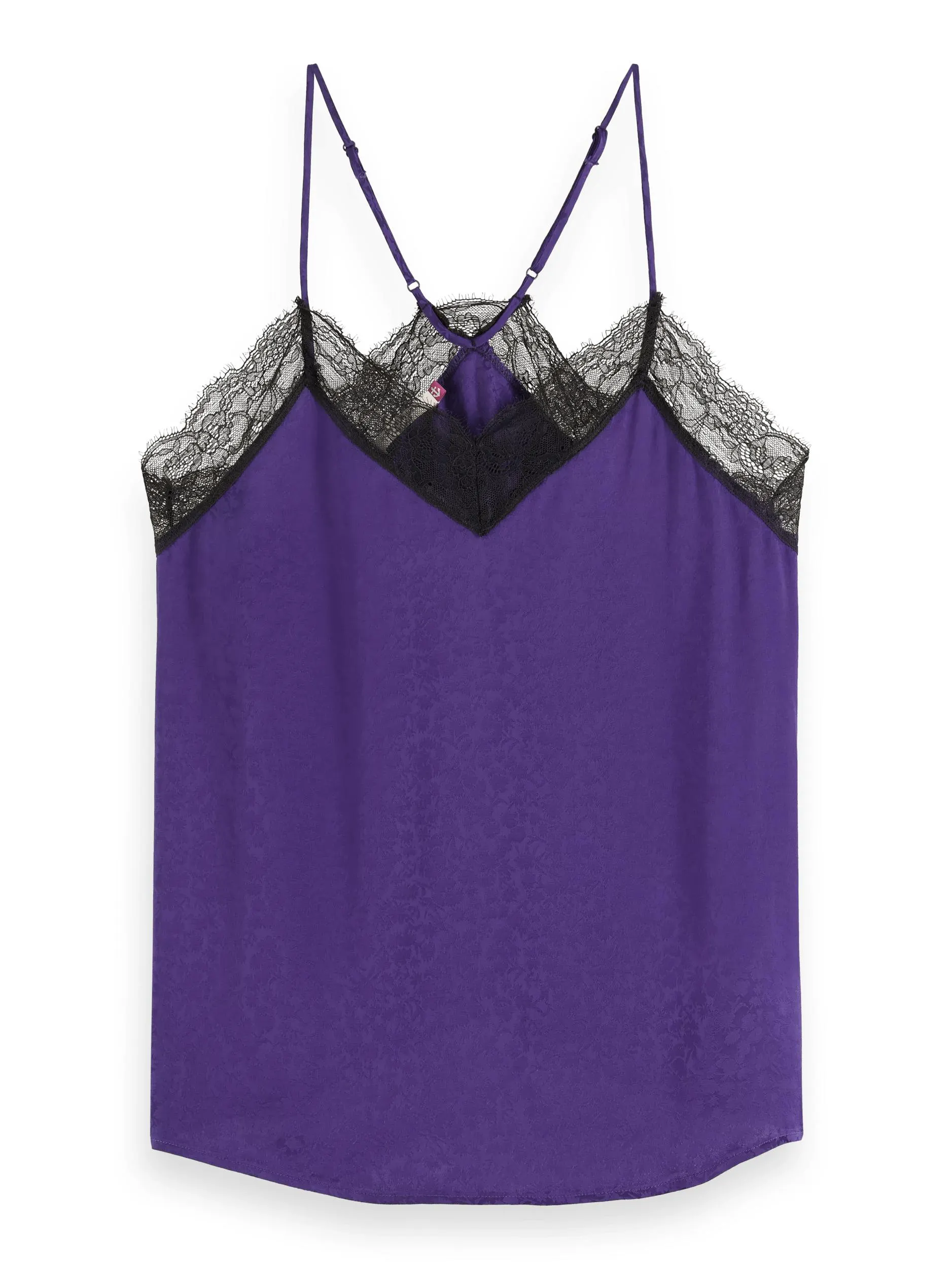 Camisole with black lace trim