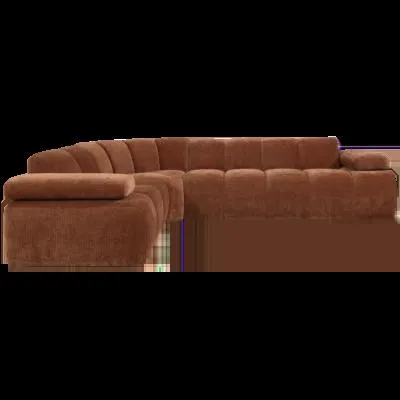 Mojo Hoekbank Links - Geweven Ribstof - Roestbruin