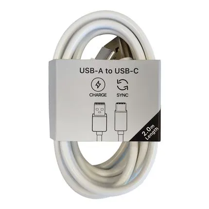 Musthavz laadkabel USB- A> USB-C 2 meter Wit