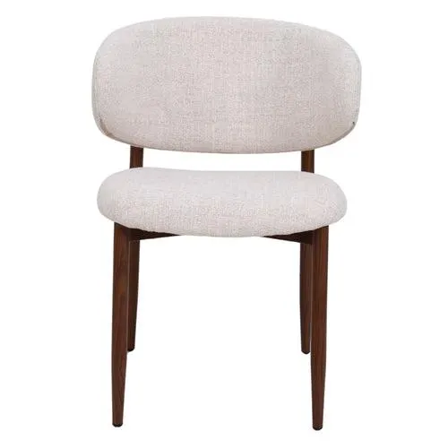 DÉJA Living Eetkamerstoel Jessie - Beige/Walnoot - Set van 2