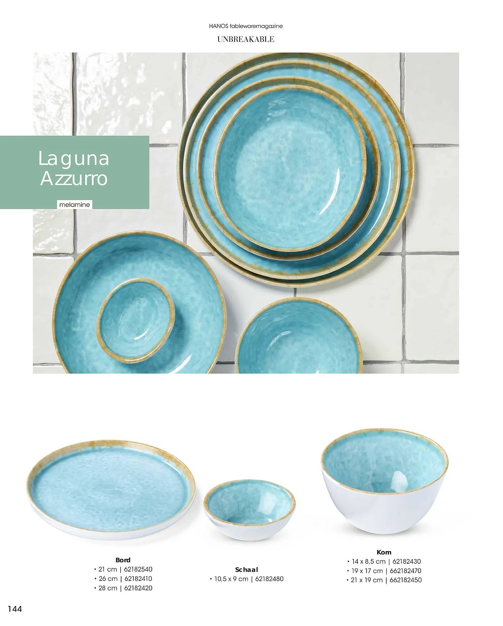 HANOS Tableware Magazine 2023-2024 van 1 januari tot 30 april 2024 - Folder pagina 144
