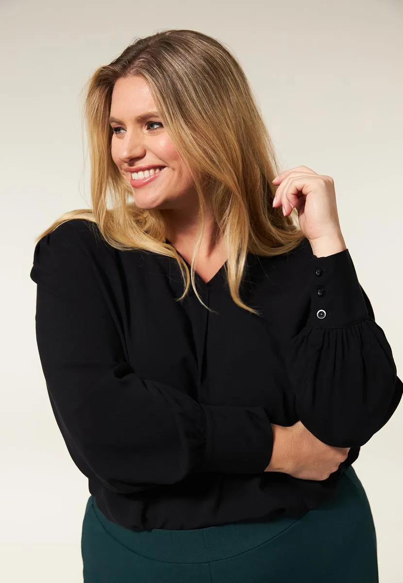 Blouse lange mouw zwart