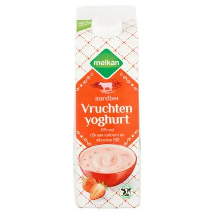 Magere vruchtenyoghurt aardbei