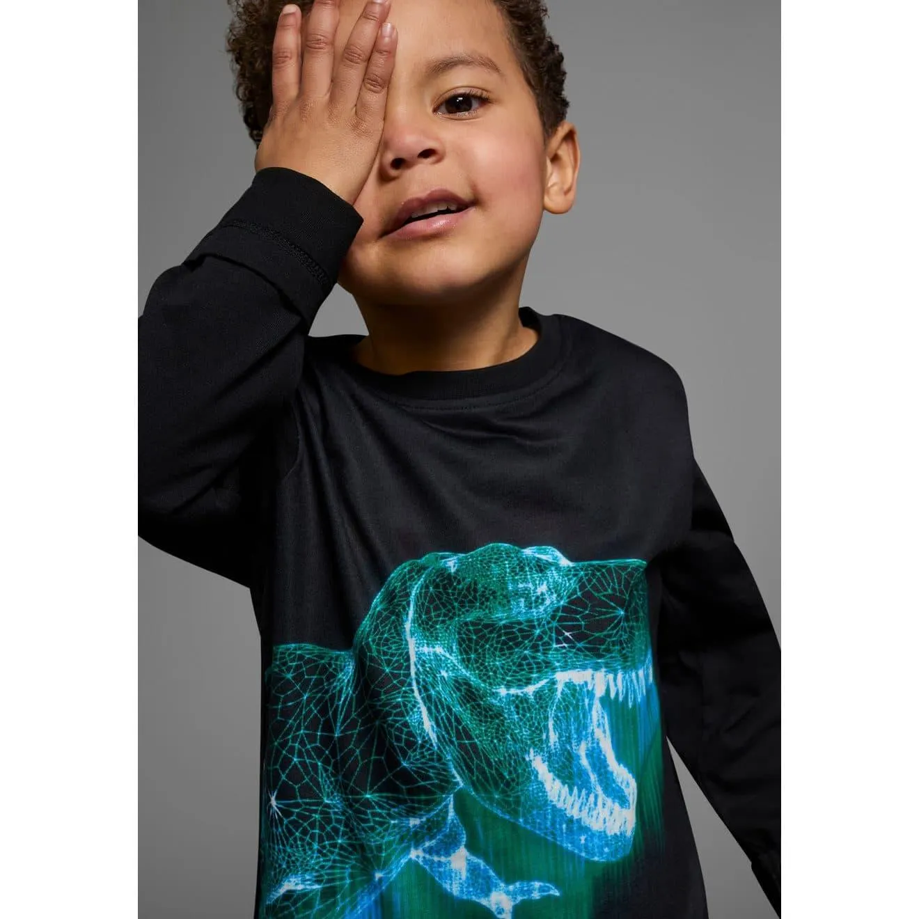 KIDSWORLD Shirt met lange mouwen GREEN DINO lange mouwen, met trendy print, ronde hals, van katoen