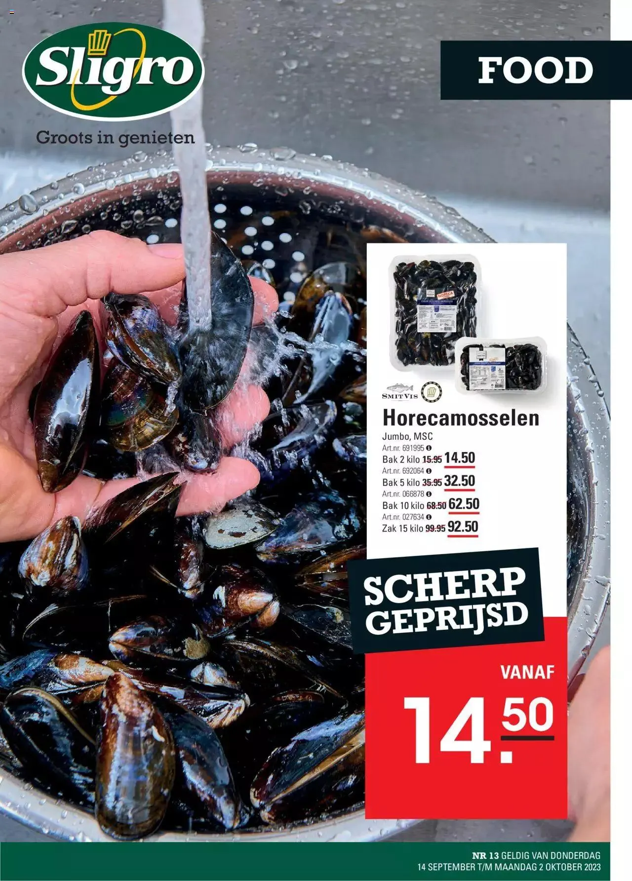 Sligro - Food Vers Restaurants van 14 september tot 2 oktober 2023 - Folder pagina 1