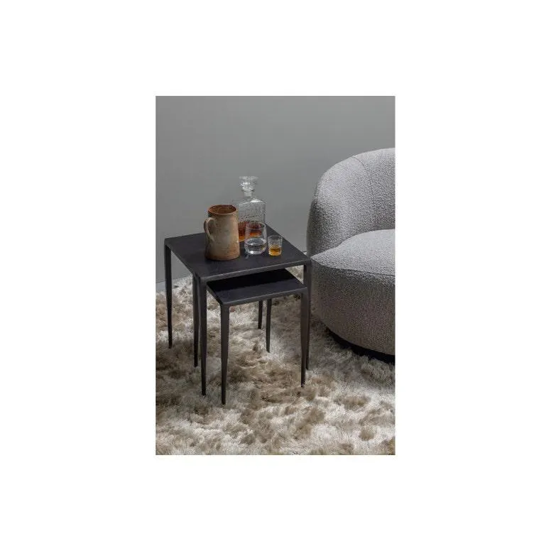 Punk - Bijzettafels - Metaal zink - Set van 2
