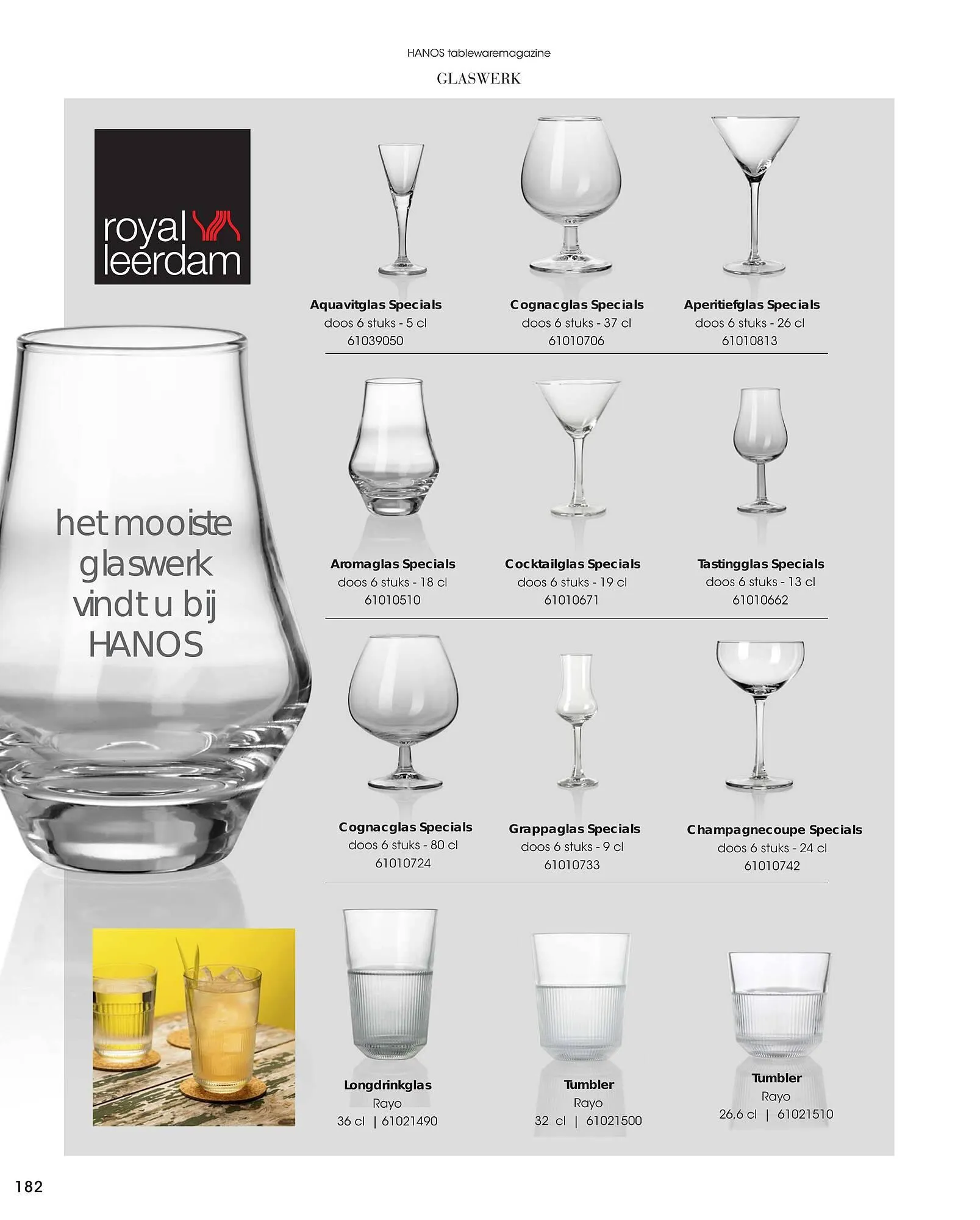 HANOS Tableware Magazine 2023-2024 van 1 januari tot 30 april 2024 - Folder pagina 182