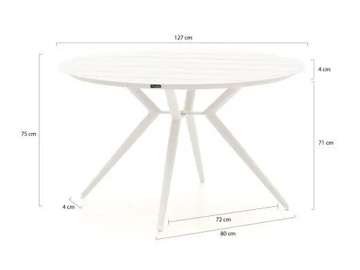 Manifesto Veruno/Sora ø127cm dining tuinset 5-delig