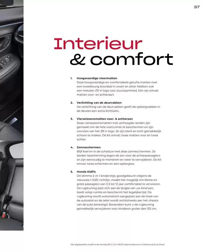 ZR-V Accessories van 19 november tot 30 juni 2025 - Folder pagina 37
