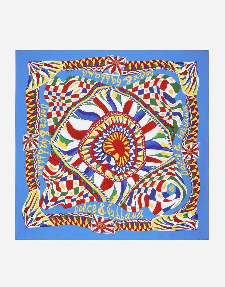 Foulard 90 x 90 en sergé à imprimé carretto Foulard 90 x 90 en sergé à imprimé carretto