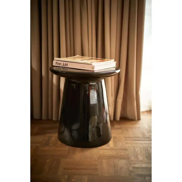 Zijtafel - Earthenware 40 x 43 cm - Glossy Black