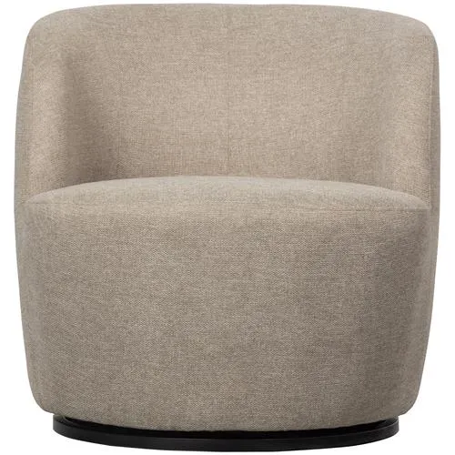 WOOOD draaibare fauteuil Serra - Geweven Stof - Zand - 75x70x69